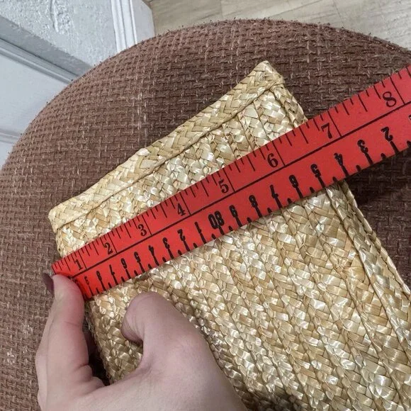 Felix Rey Kissy Face‎ Straw Clutch Bag Straw Bergdorf Goodman 9.5x6.5 RARE - Picture 9 of 10